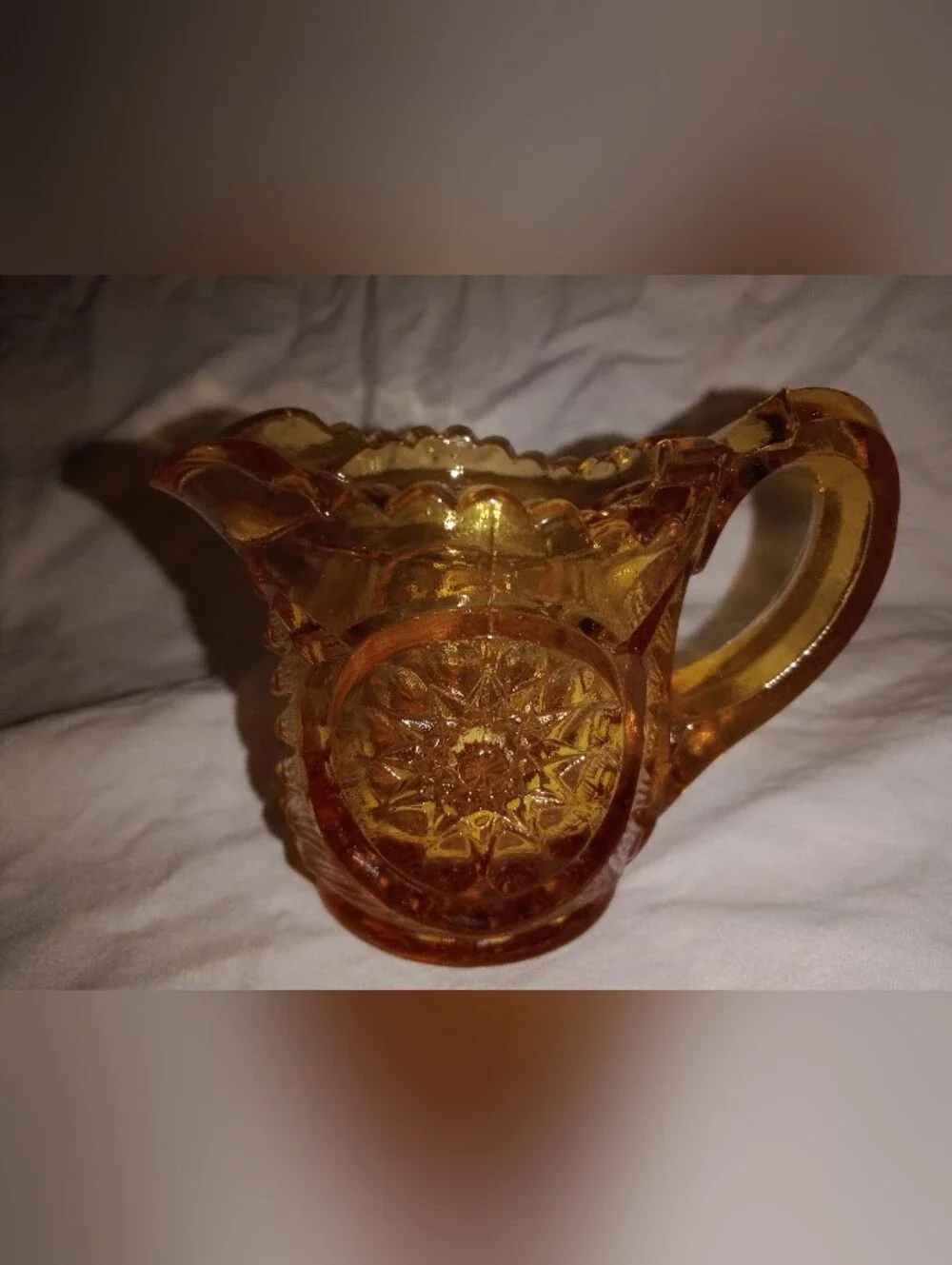Vintage Glass Starburst Mini Pitcher And Viking Mini Shotglass Toothpick Holder